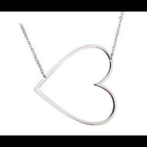 Silver Open Heart Necklace
